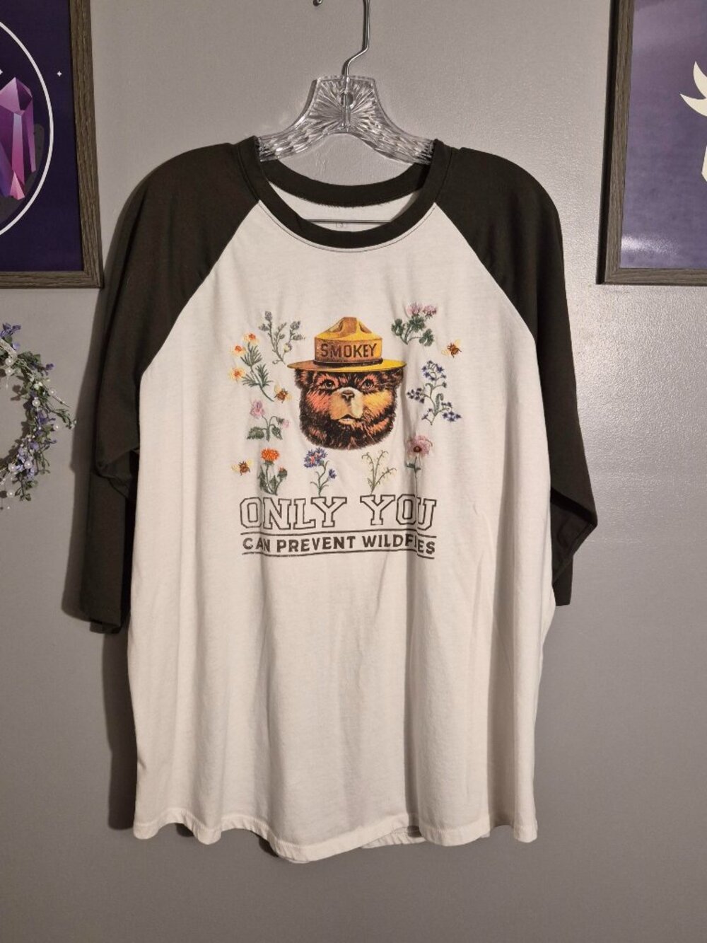 Smokey the Bear 3/4 Sleeve Tee